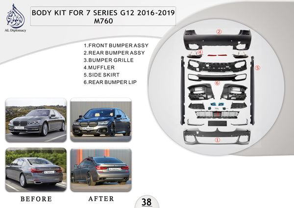 B.38 BODYKIT FOR 7 SERIES G12 BODYKIT 2016-2019 M760 for BMW 7 Series G12 (2015) models